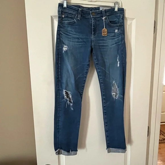 Ag Adriano Goldschmied Designer Skinny Jeans Medium Wash Ankle Length - Picture 1 of 16